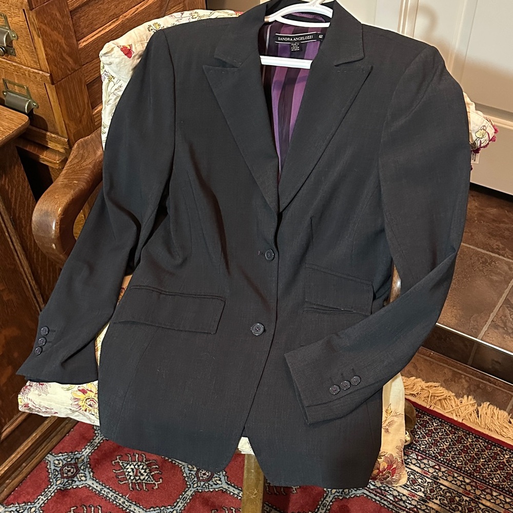 Grey Blazer with Purple Lining